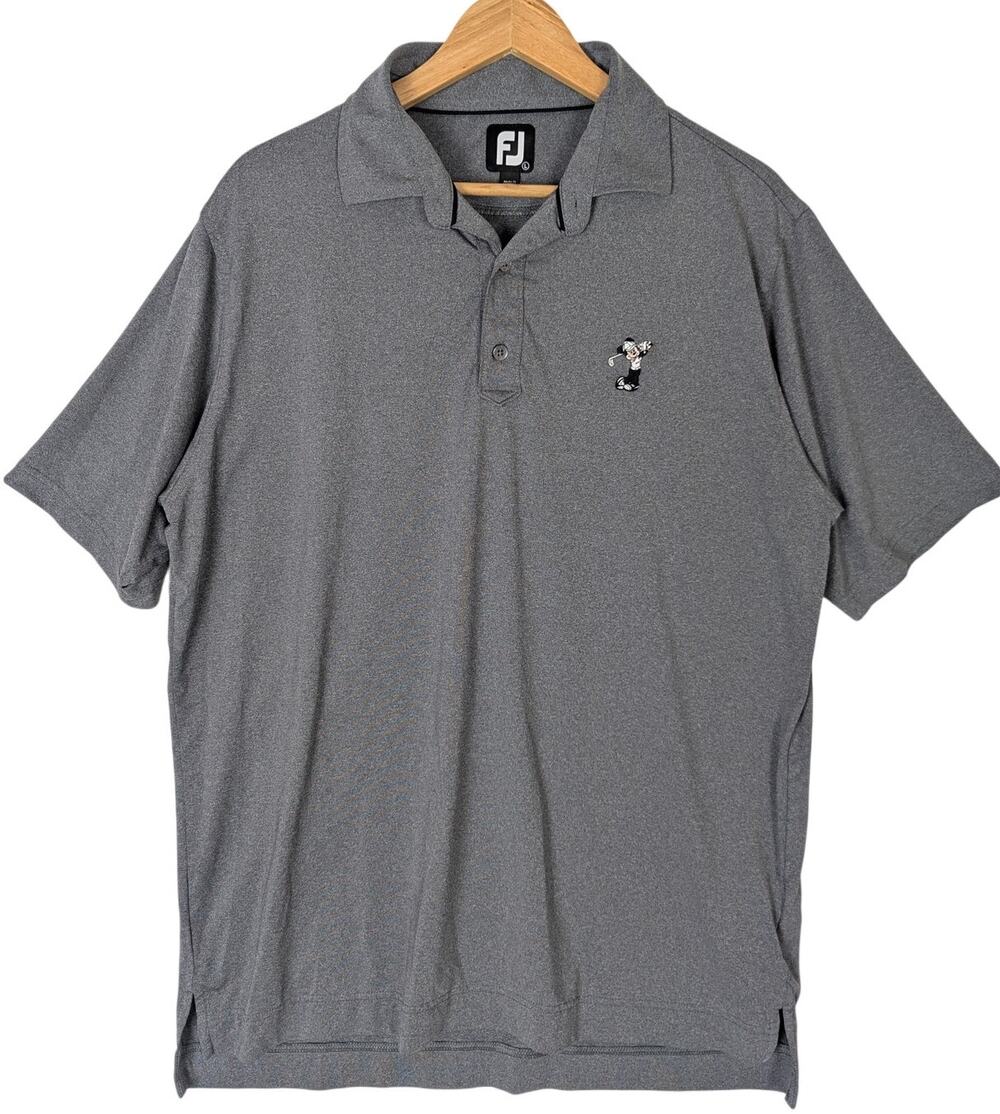 FootJoy Disney Embroidered Mickey Men's Golf Polo Shirt Size Large Gray